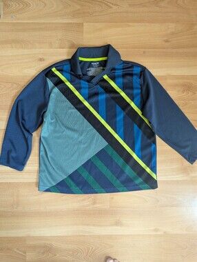 Old Navy Active Boys Size S 6-7 Long Sleeve Polo Colorblock Geometric